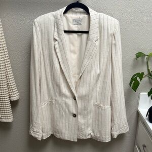 NWOT Z Supply Women's Beige Pinstripe Blazer